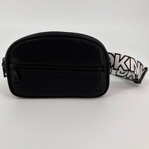 DKNY Bodhi Black Nylon Belt Bag Crossbody Logo Strap Adjustable Unisex